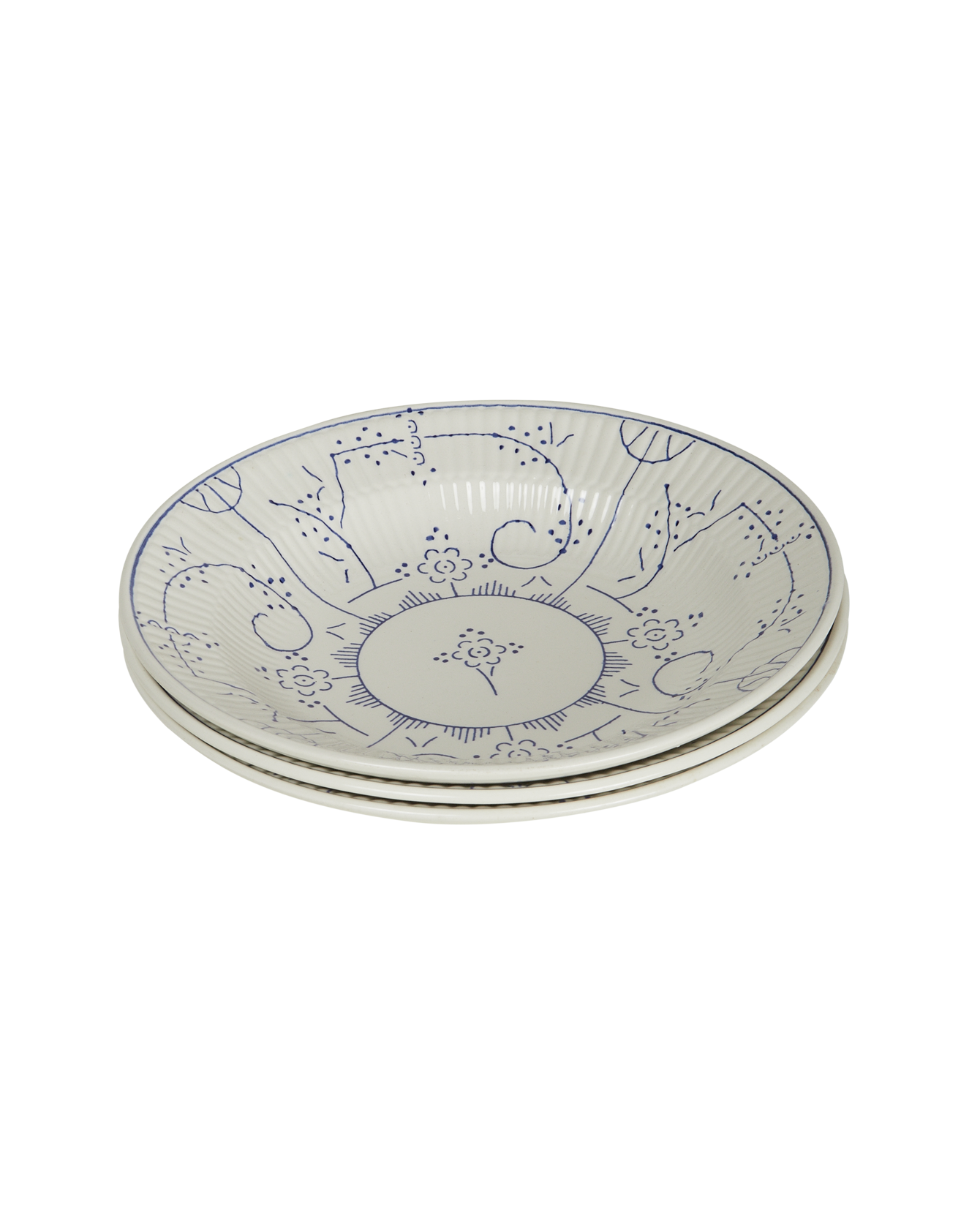 Vintage Royal Boch Dinner Bowl - Blue Floral from Belgium made of Ceramic