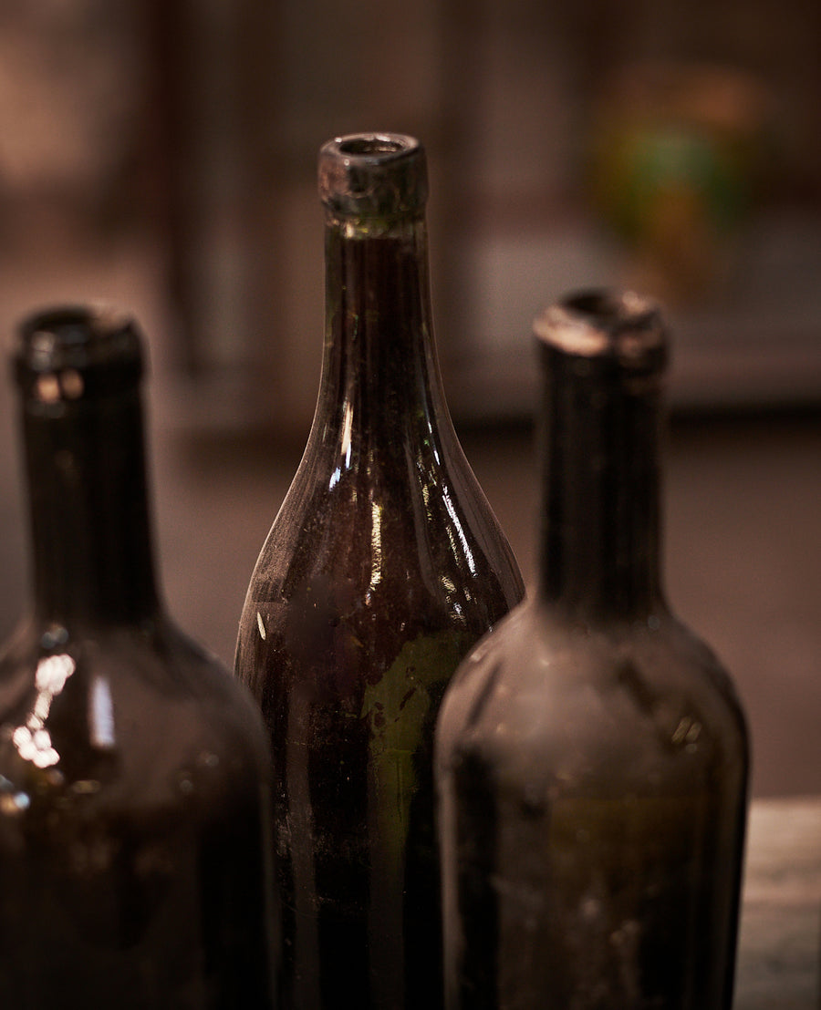 Vintage Burgundy Wine Bottle from France made of Glass