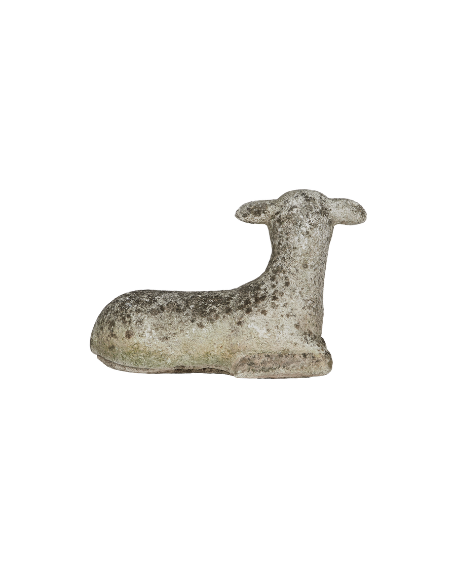 Antique Lamb Statue from France made of Cement