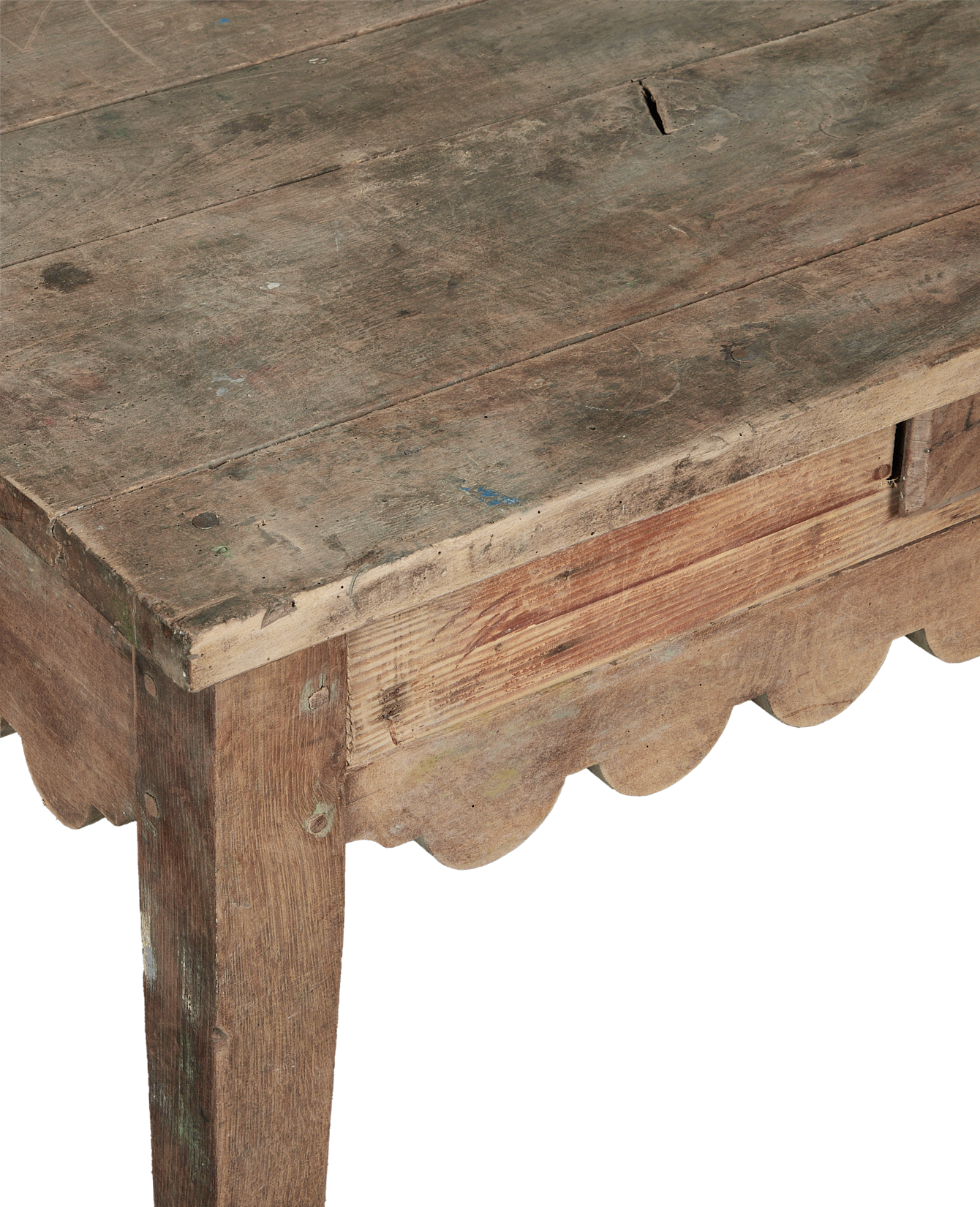 Antique Scalloped Desk from France made of Wood