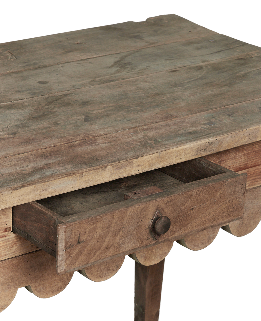 Antique Scalloped Desk from France made of Wood