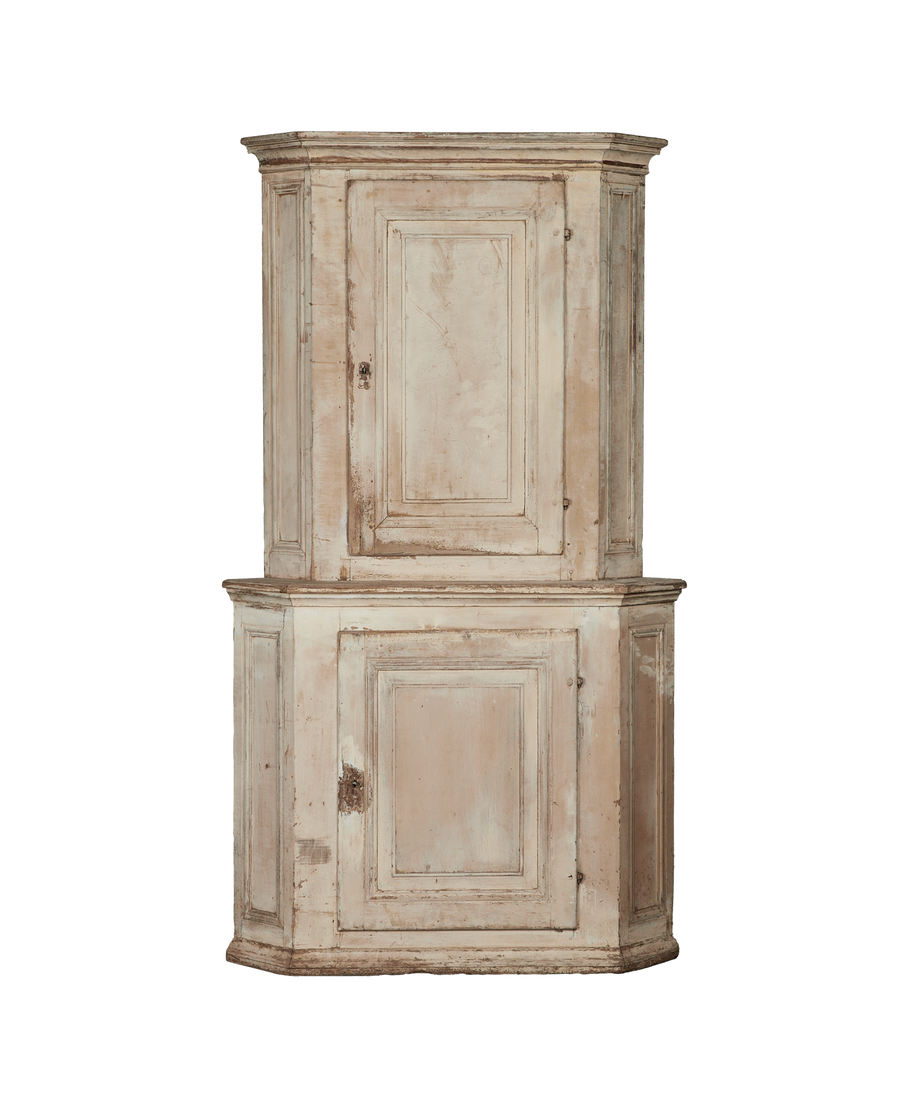 Antique Painted Corner Cabinet from France made of Wood