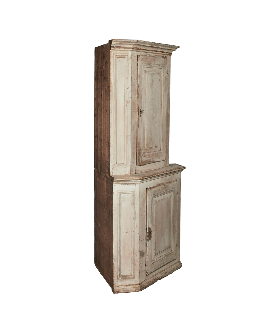 Antique Painted Corner Cabinet from France made of Wood