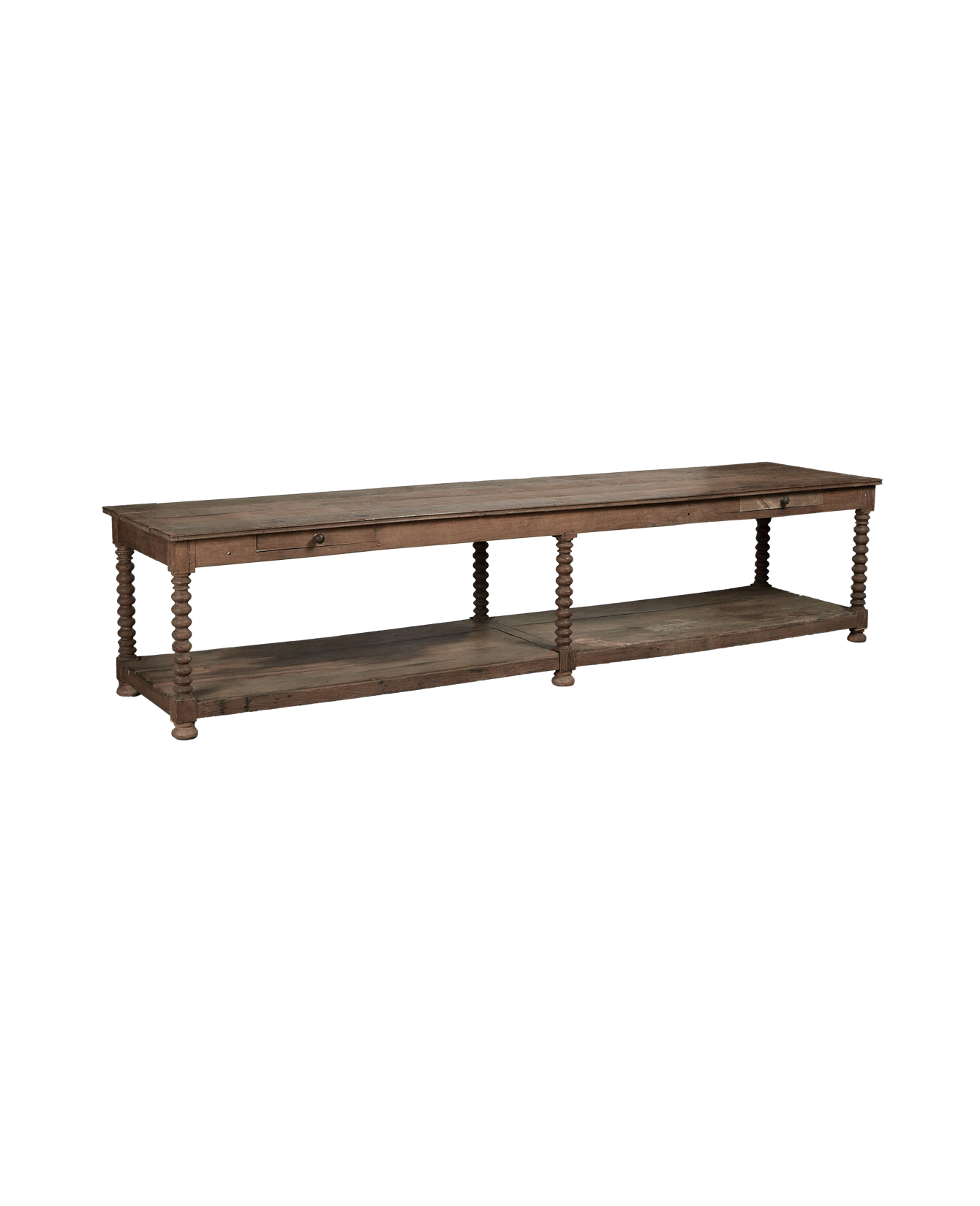 Antique Turned Leg Drapers Table from France made of Wood