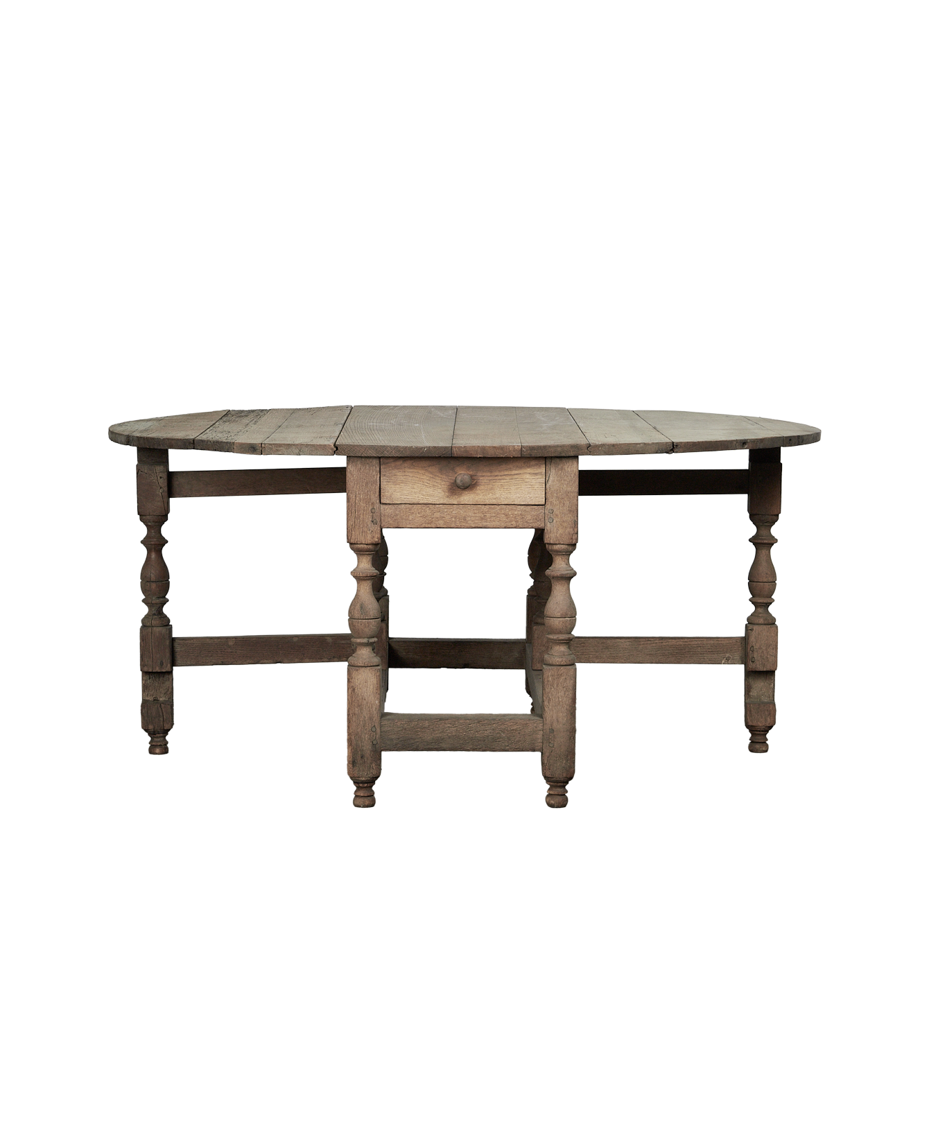 Antique Oak Drop Leaf Table from France made of Wood