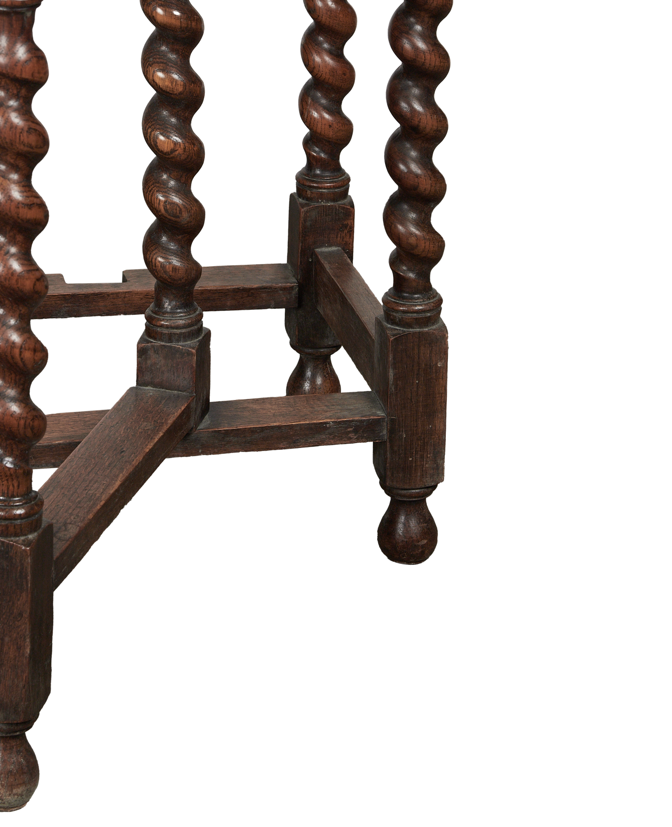 Antique Barley Twist Drop Leaf Table from France made of Wood