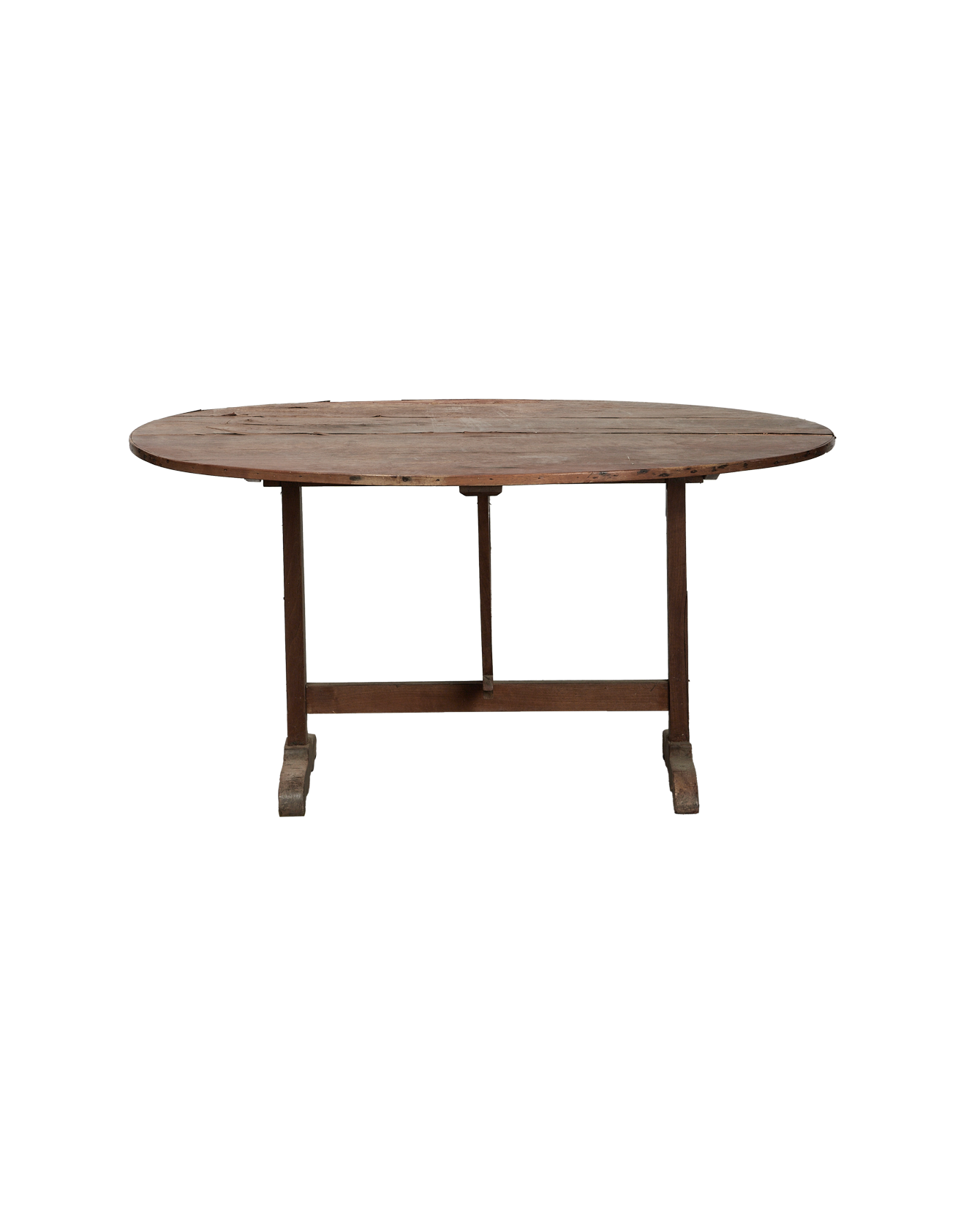 Vintage Wine Tasting Table - Oval from France made of Wood