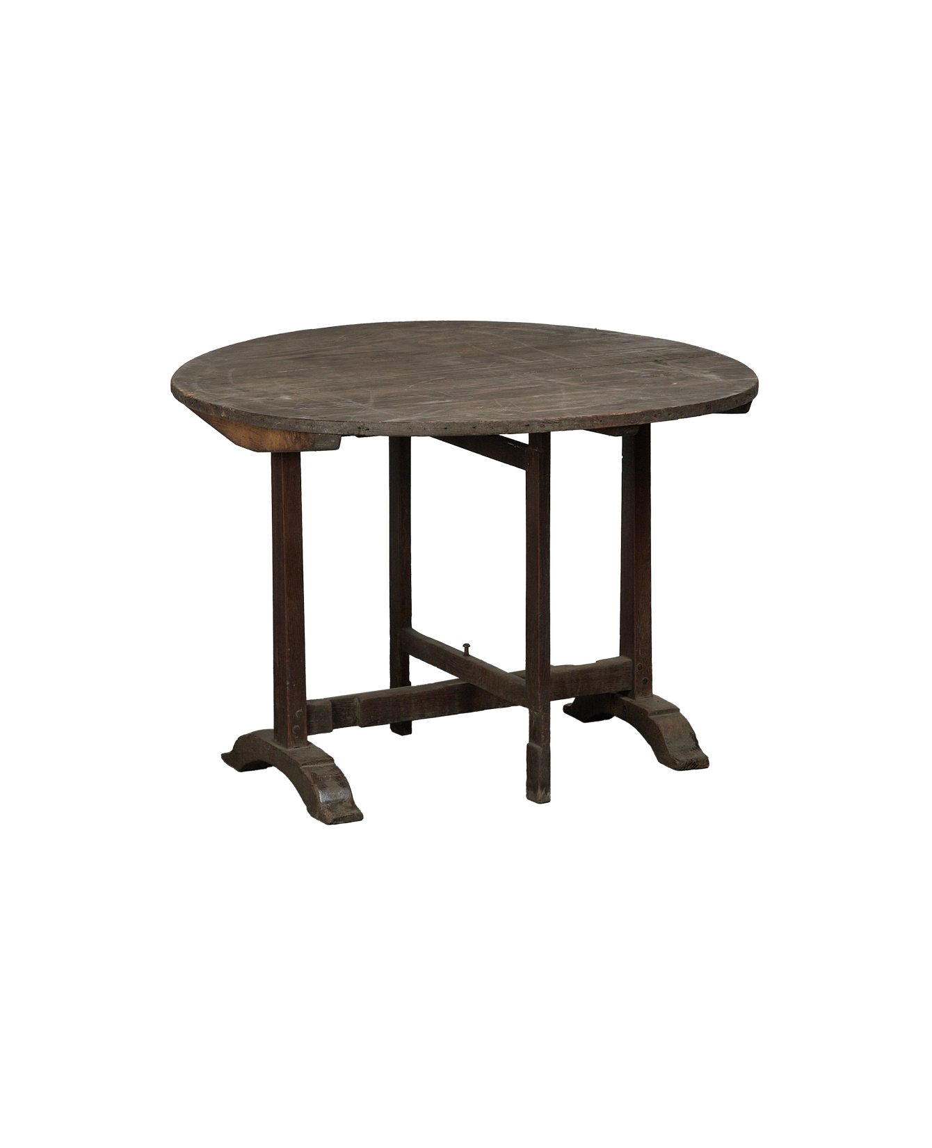Vintage Wine Tasting Table - Round from France made of Wood