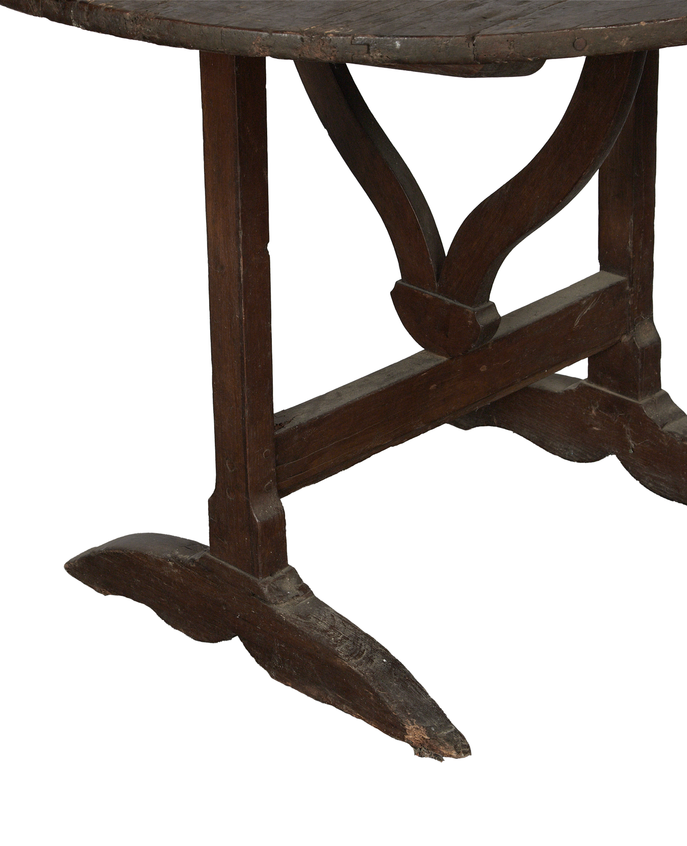 Vintage Wine Tasting Table - Round from France made of Wood