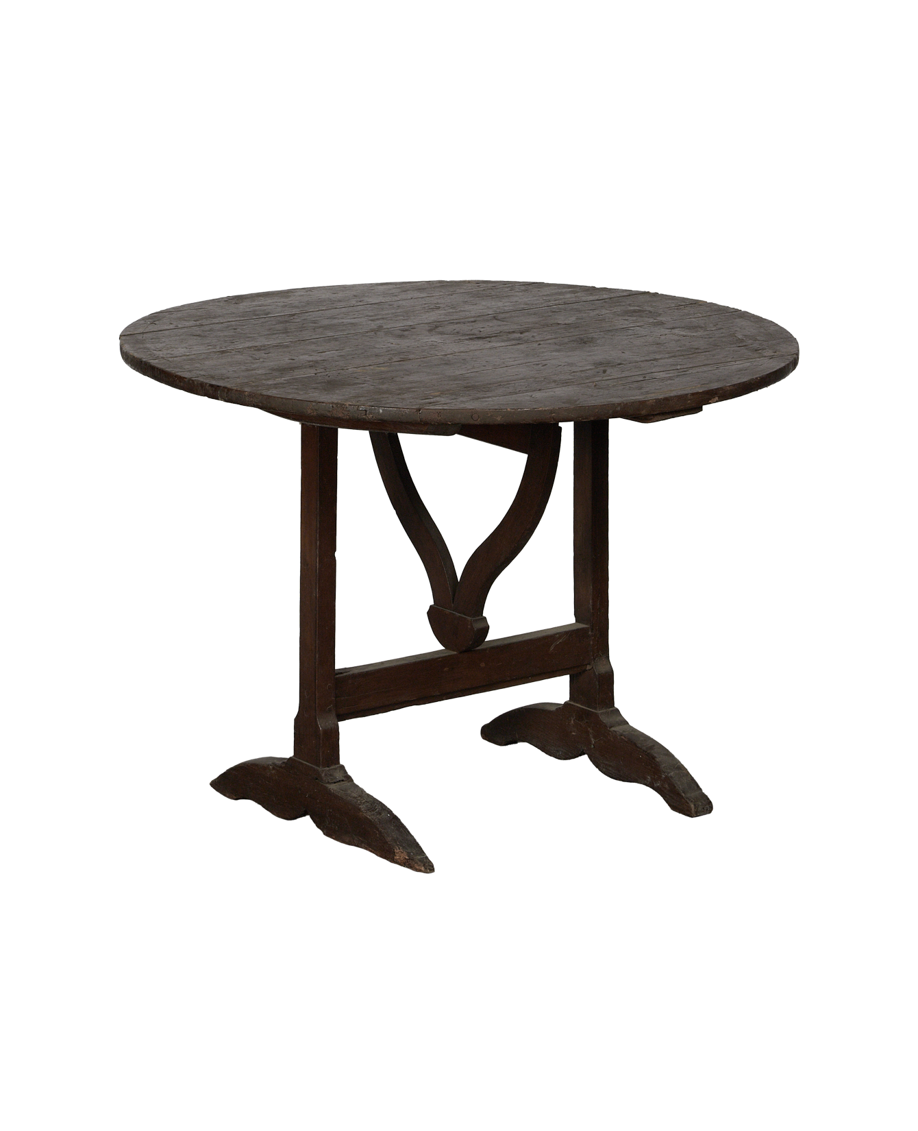 Vintage Wine Tasting Table - Round from France made of Wood