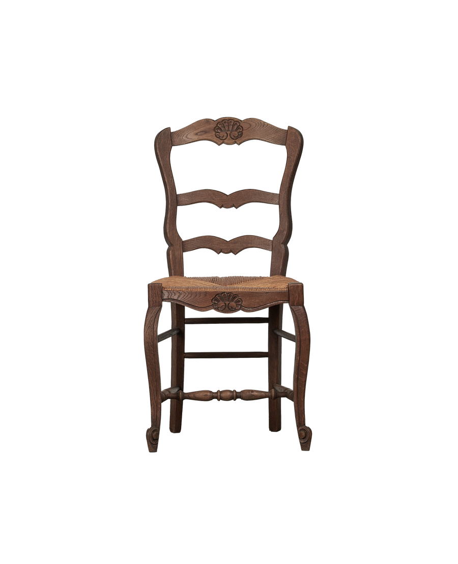 Antique Rush Chair - Embossed Shell from France made of Wood