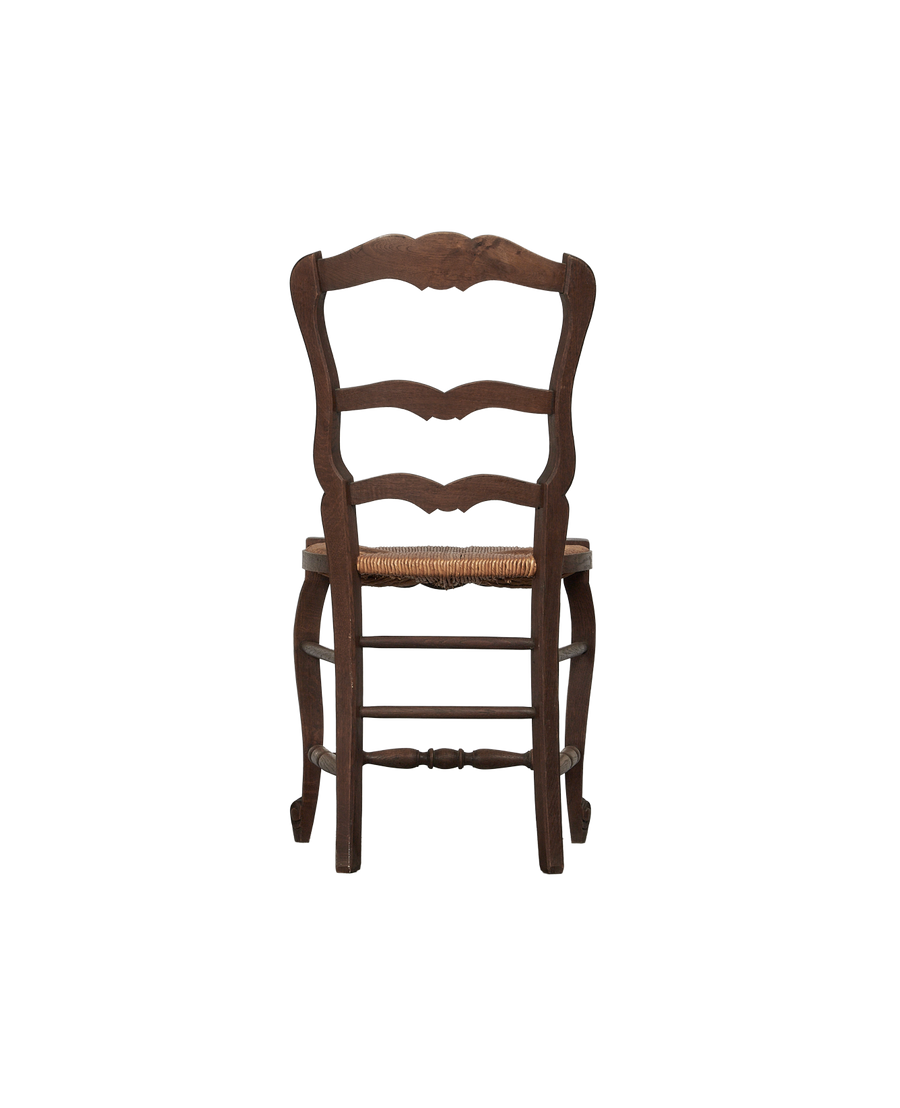 Antique Rush Chair - Embossed Shell from France made of Wood