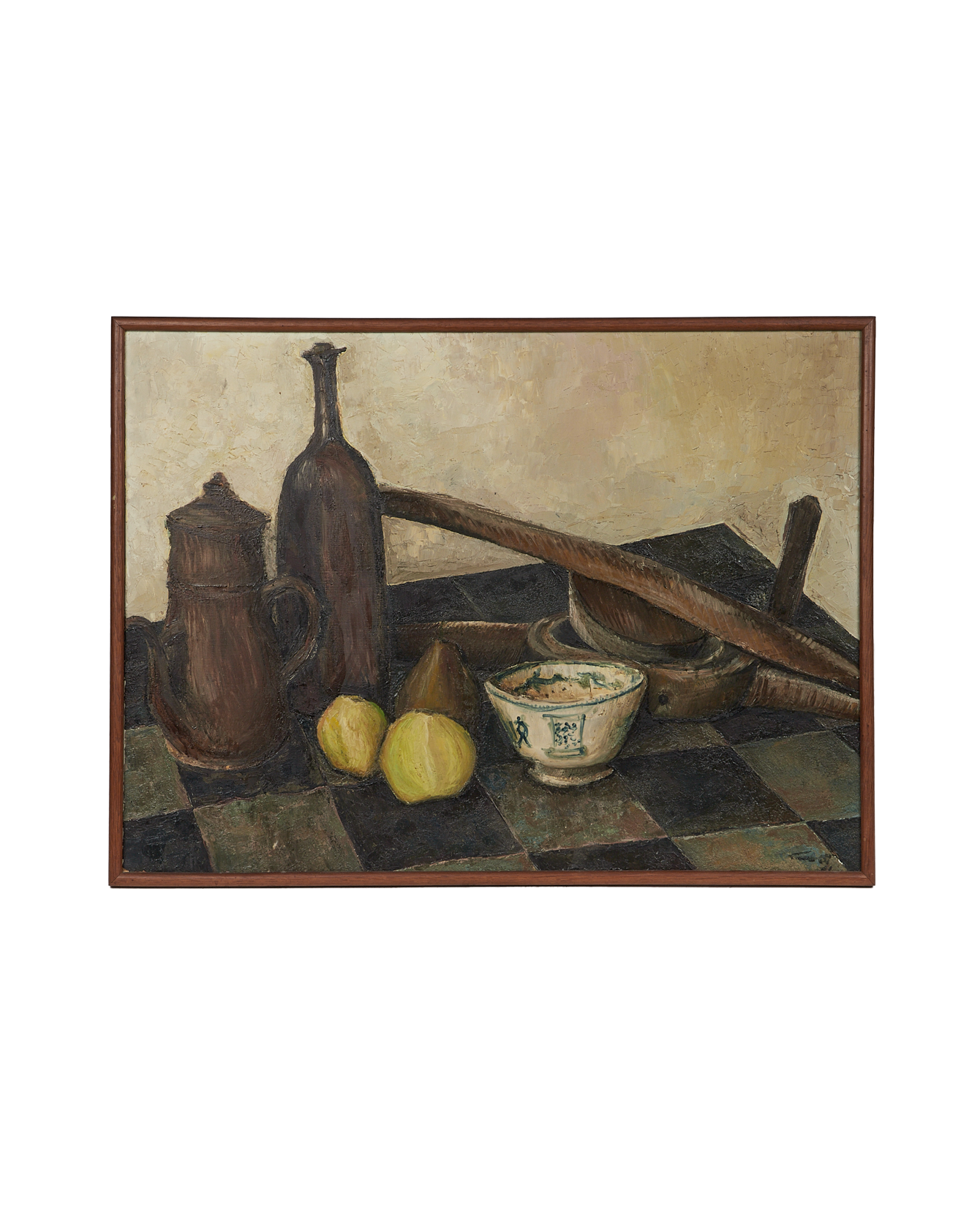 Antique Framed Still Life from France made of Canvas
