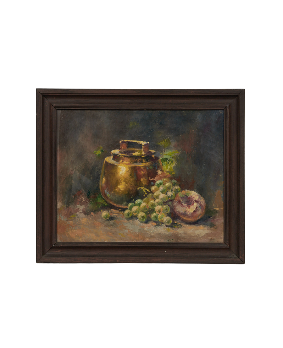 Antique Framed Still Life from France made of Canvas