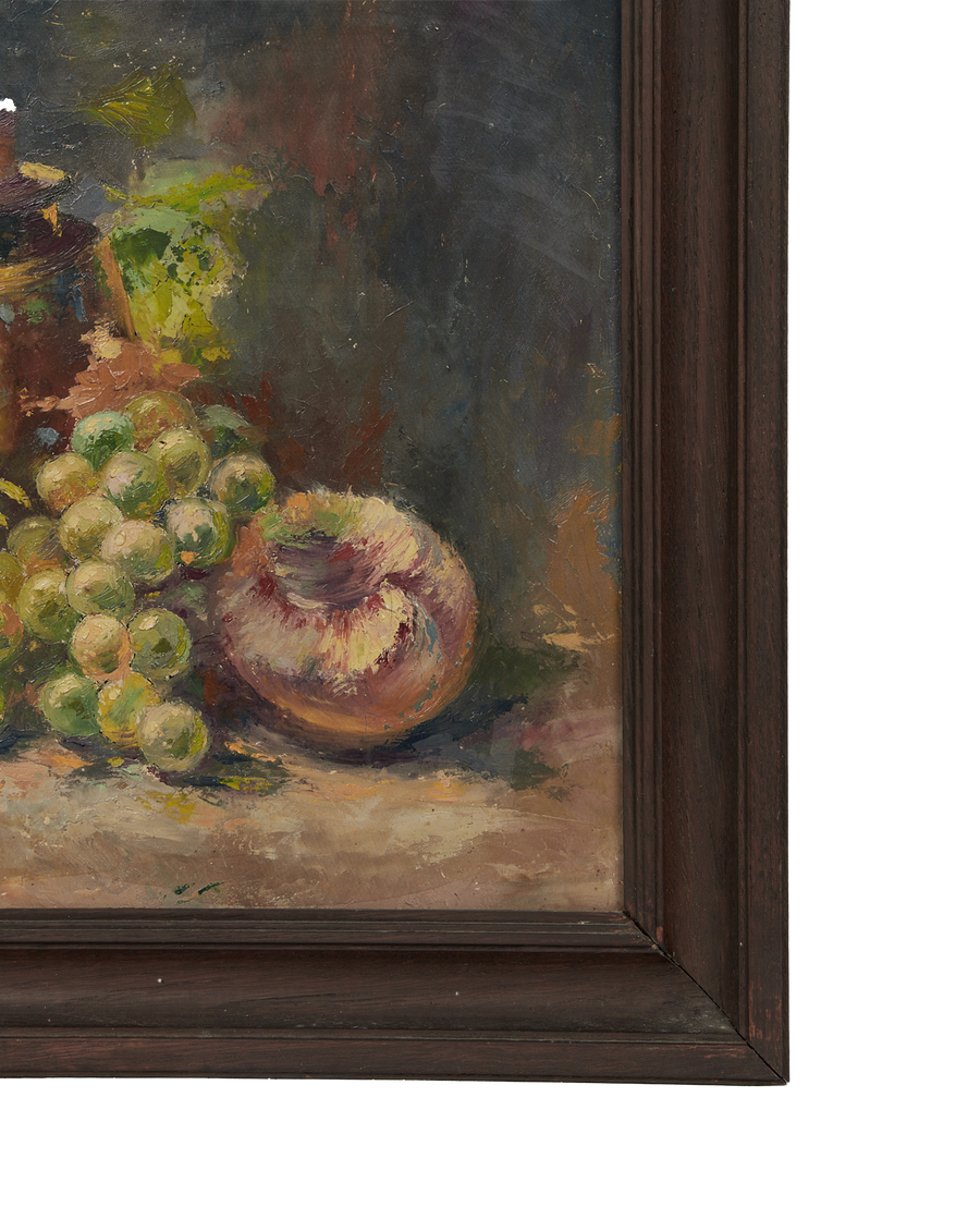 Antique Framed Still Life from France made of Canvas