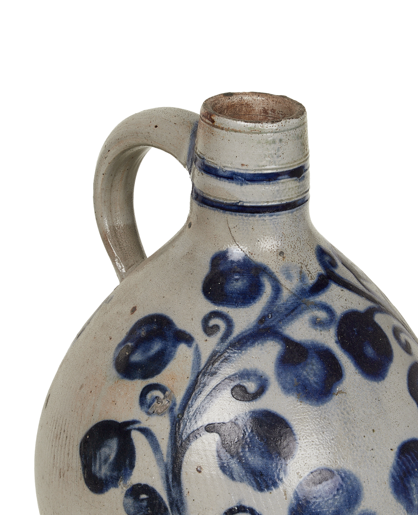 Antique Jug - Blue Alsace Glaze from France made of Ceramic