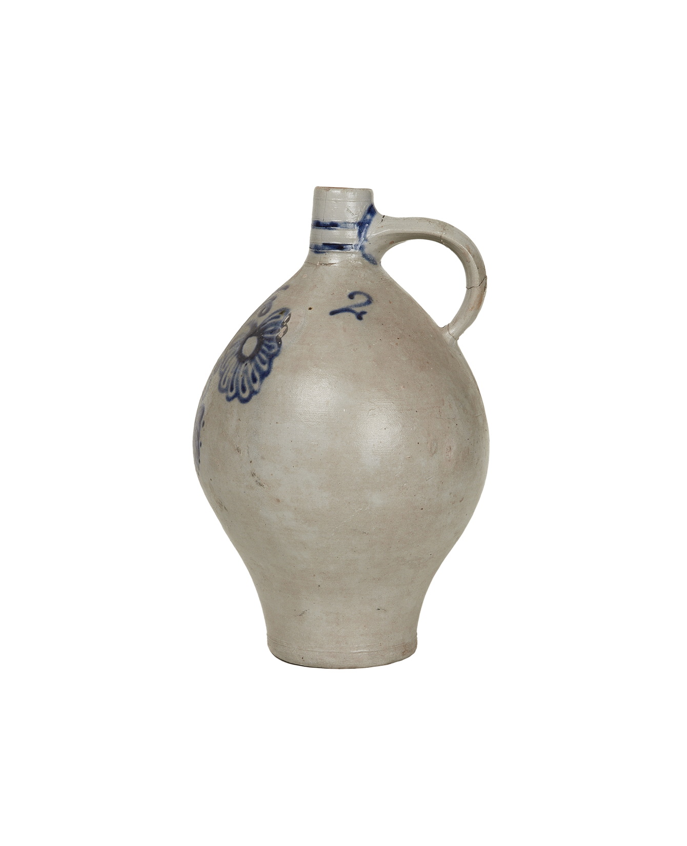 Antique Jug - Blue Alsace Glaze from France made of Ceramic