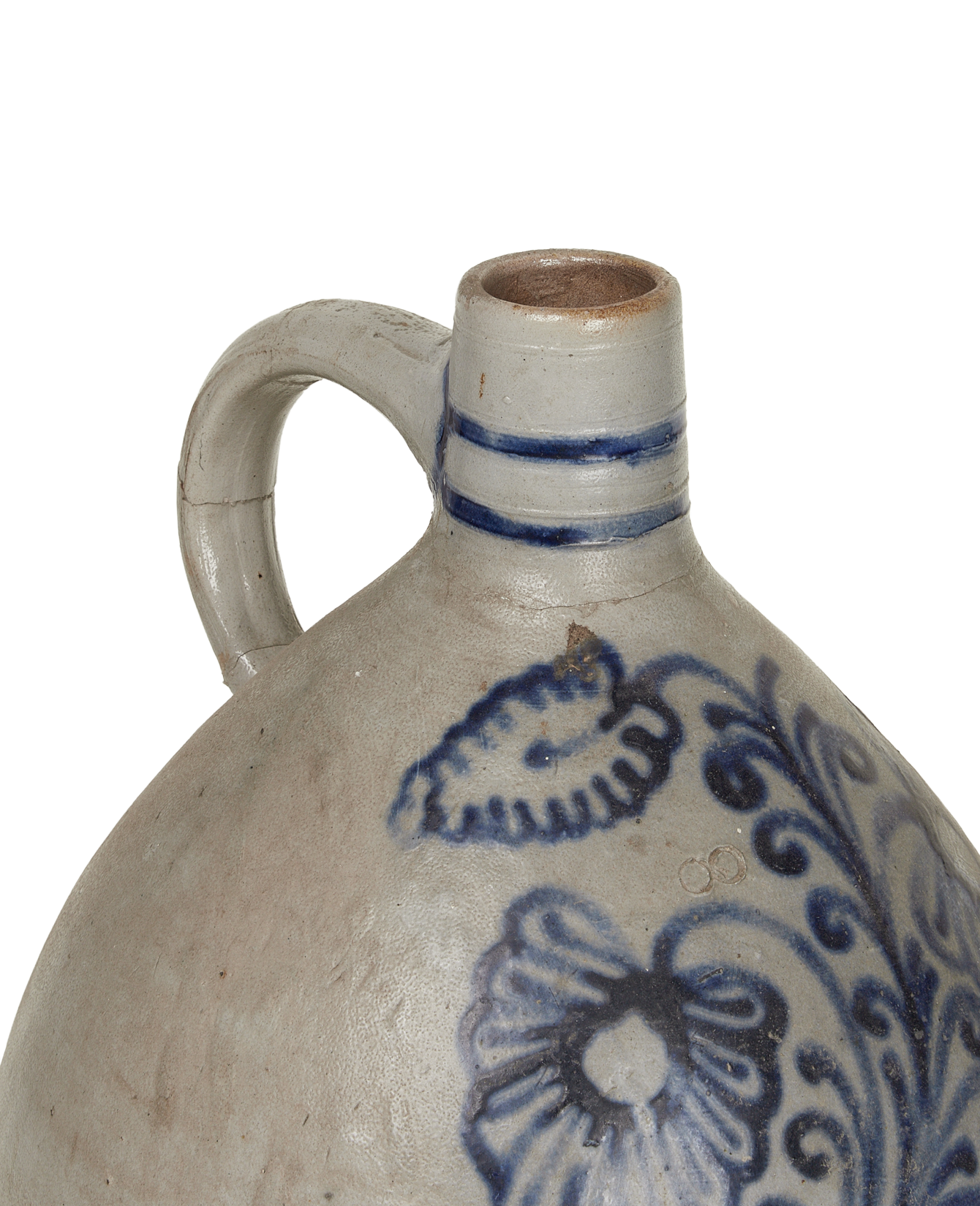 Antique Jug - Blue Alsace Glaze from France made of Ceramic