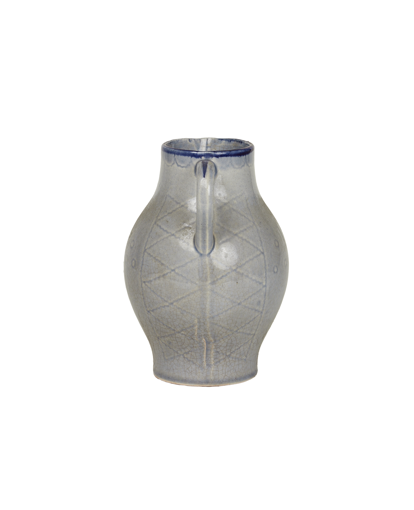 Antique Pitcher - Blue Alsace Glaze from France made of Ceramic