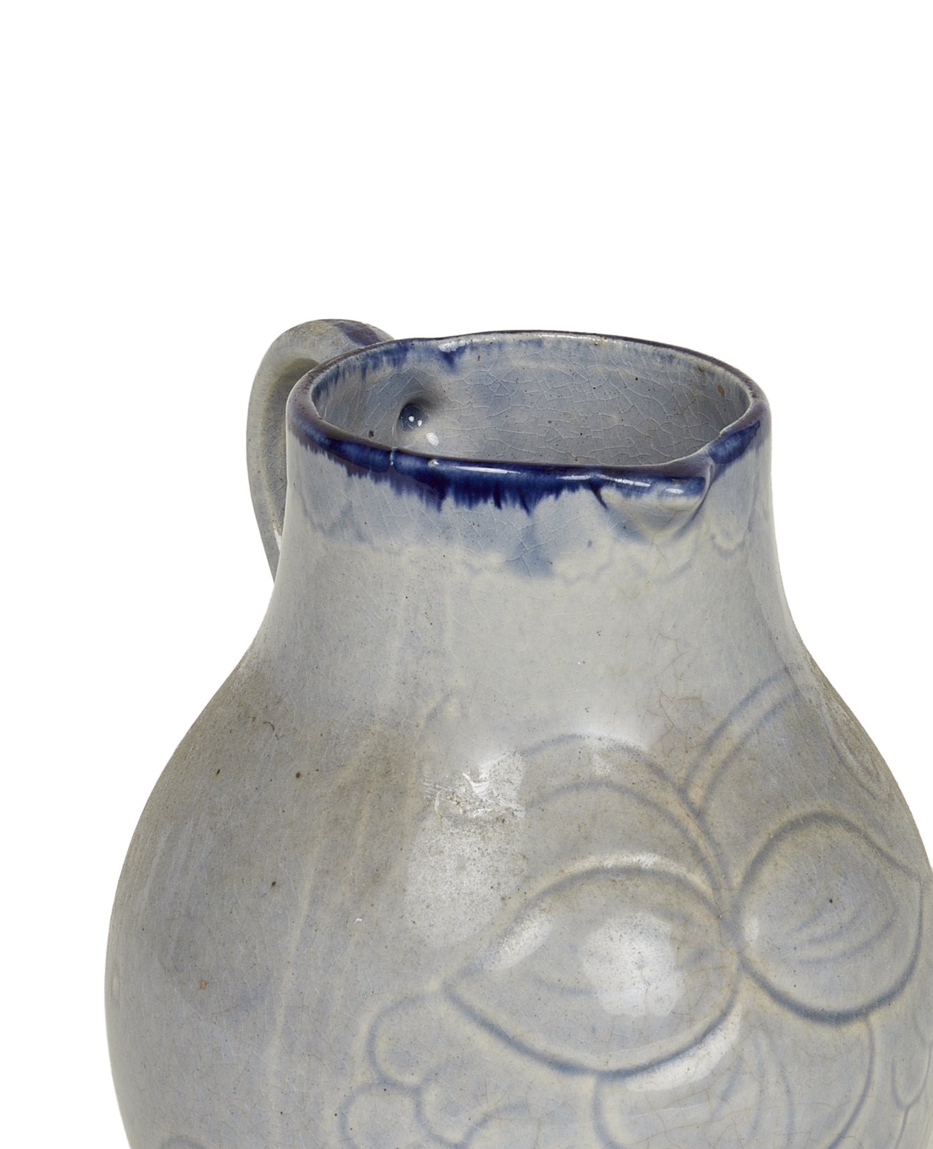 Antique Pitcher - Blue Alsace Glaze from France made of Ceramic