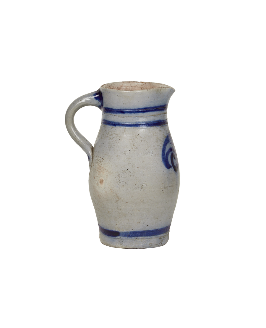 Antique Pitcher - Blue Alsace Glaze from France made of Ceramic