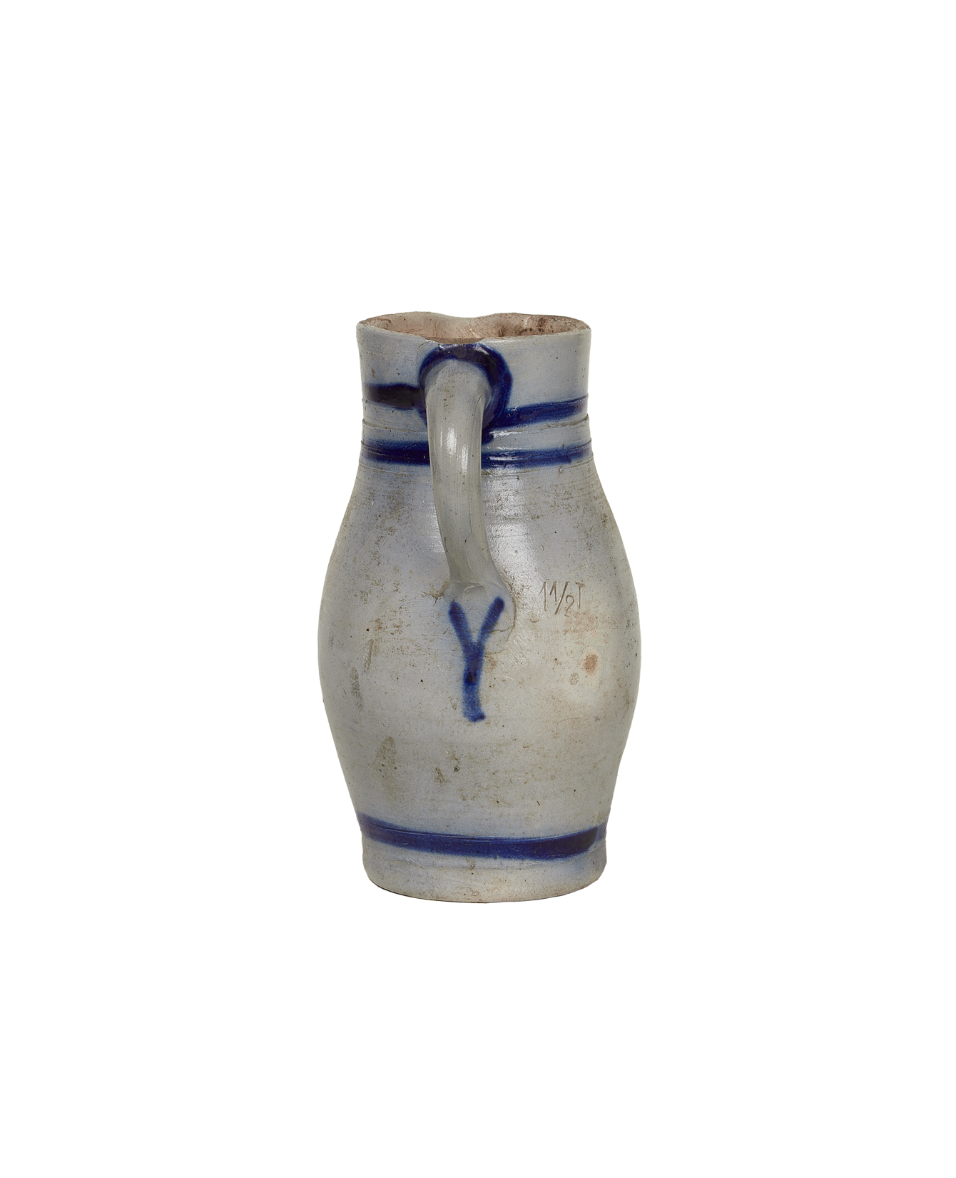 Antique Pitcher - Blue Alsace Glaze from France made of Ceramic