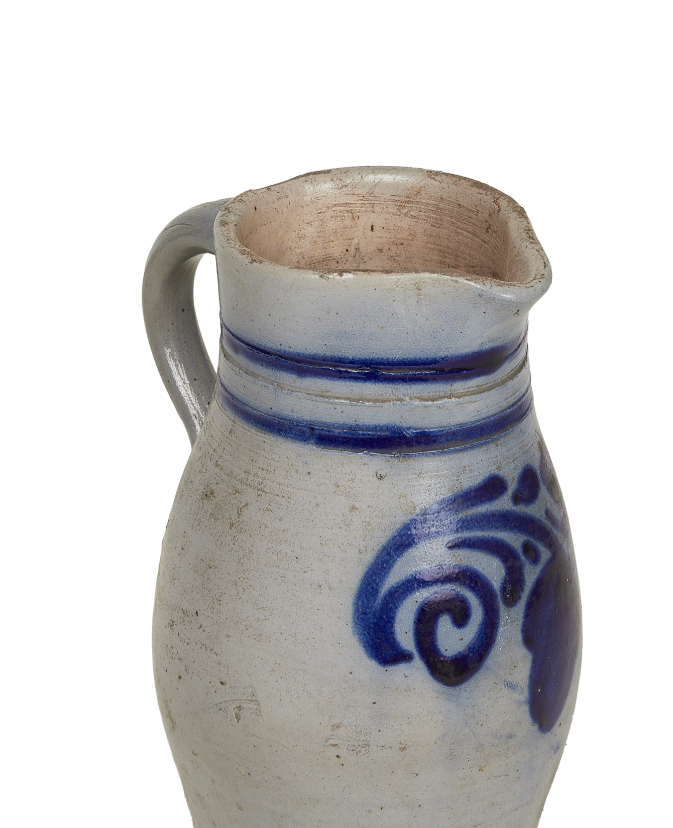 Antique Pitcher - Blue Alsace Glaze from France made of Ceramic