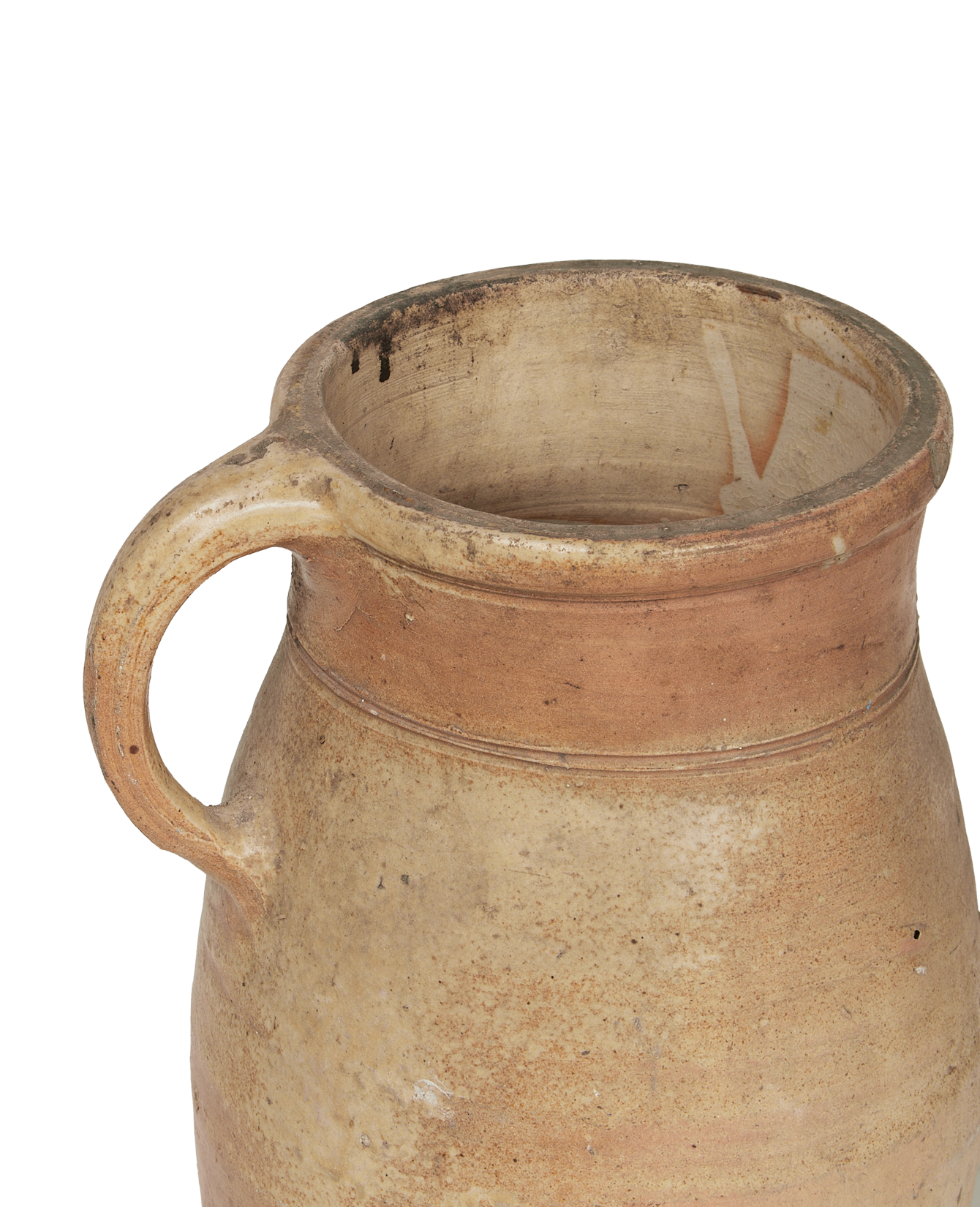Antique Stoneware Pitcher from France made of Ceramic