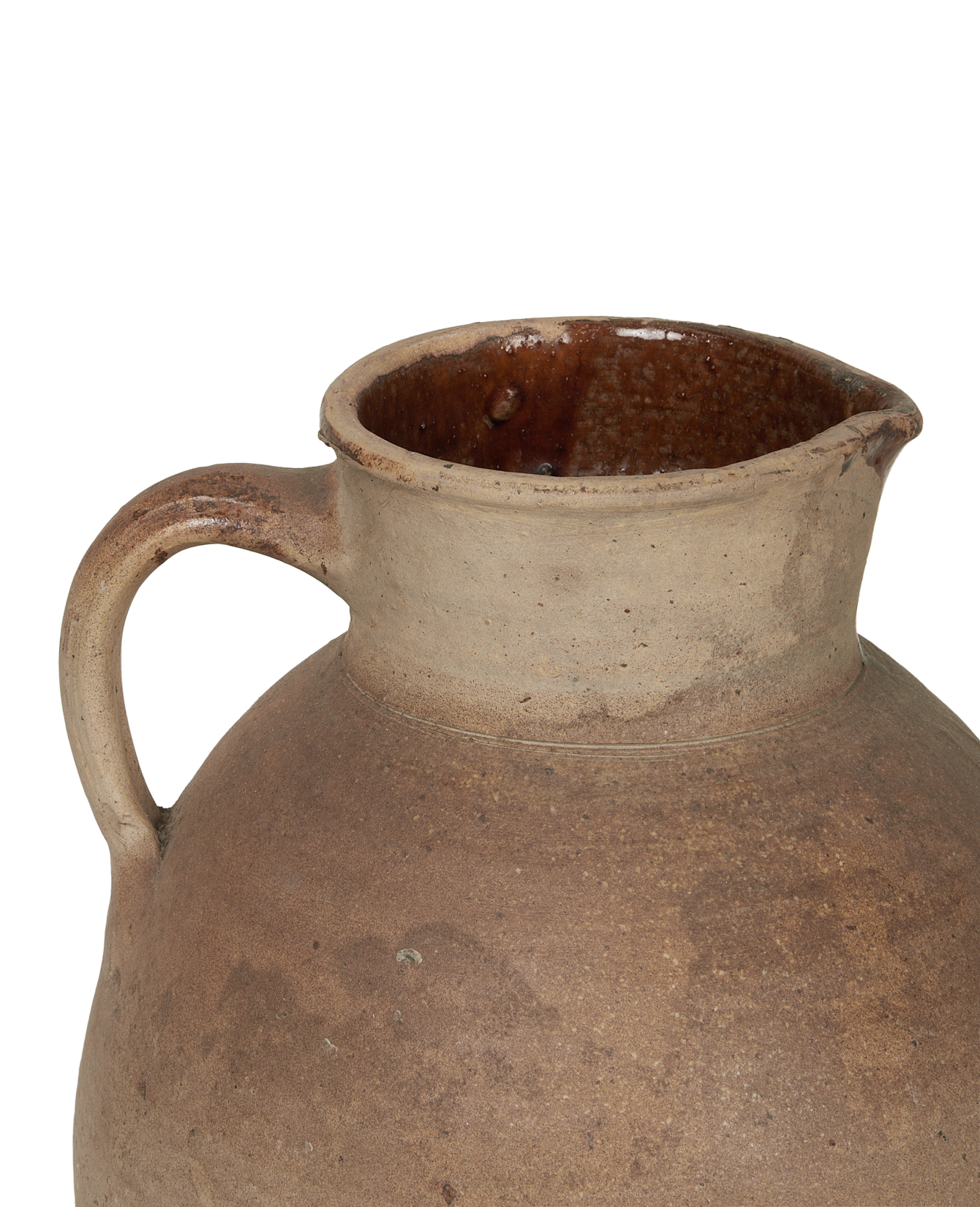 Antique Stoneware Pitcher from France made of Ceramic