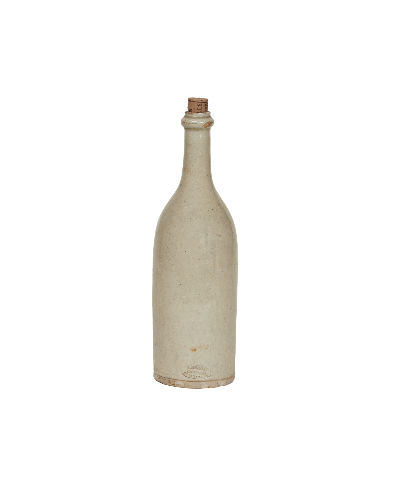 Antique Stoneware Oil Bottle from France made of Ceramic