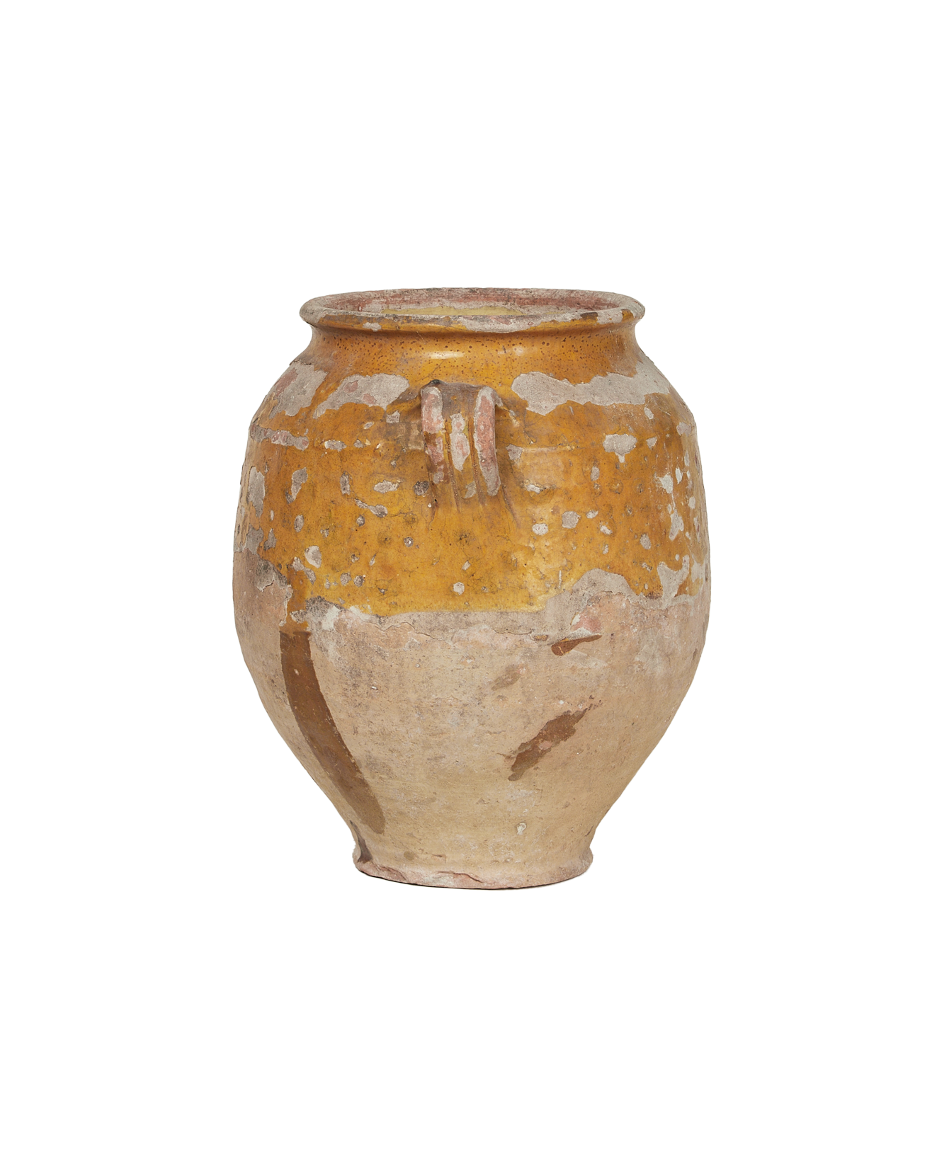 Antique Confit Jar - Yellow Ochre Glaze from France made of Ceramic