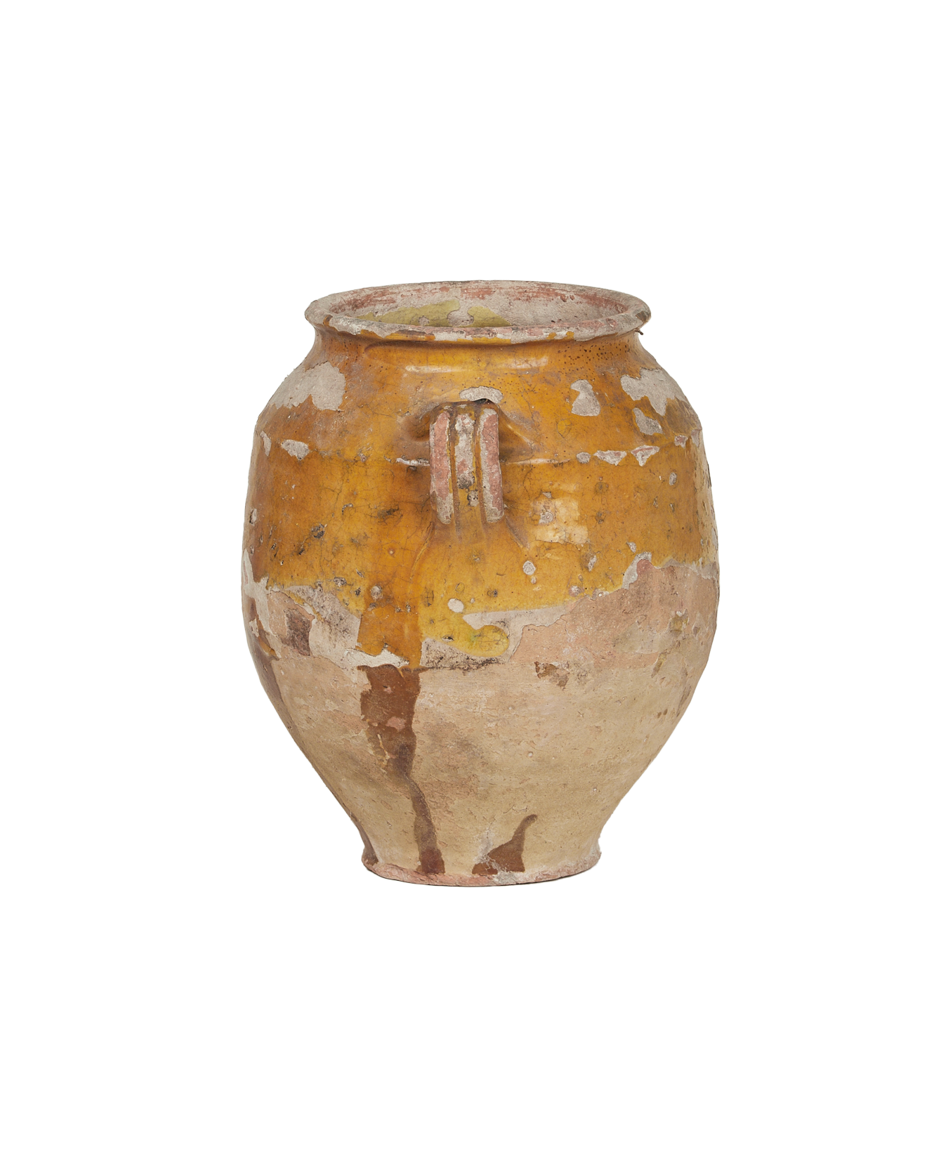 Antique Confit Jar - Yellow Ochre Glaze from France made of Ceramic