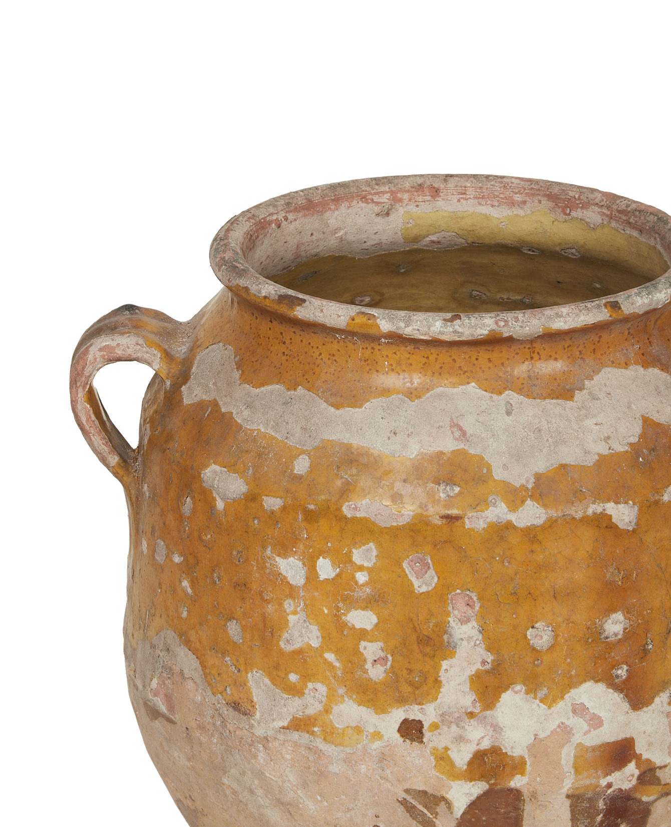 Antique Confit Jar - Yellow Ochre Glaze from France made of Ceramic