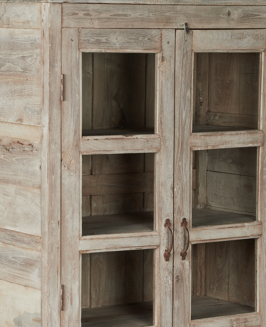 Vintage Wood Cabinet - Bleached from India made of Wood