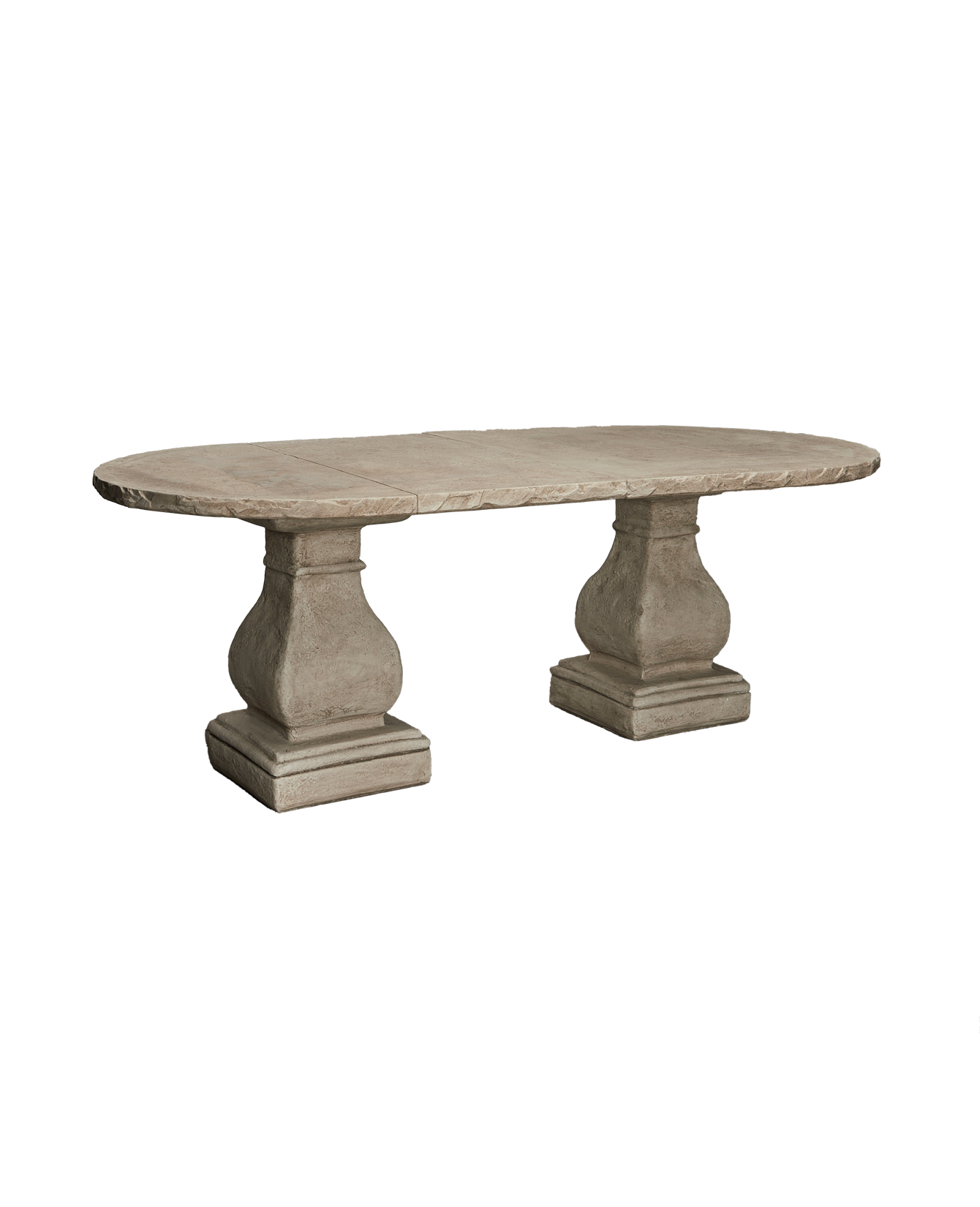 Reproduction Cast Oval Dining Table - Hewn Edge from Domestic made of Cement