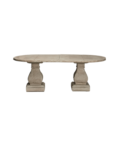 Reproduction Cast Oval Dining Table - Hewn Edge from Domestic made of Cement