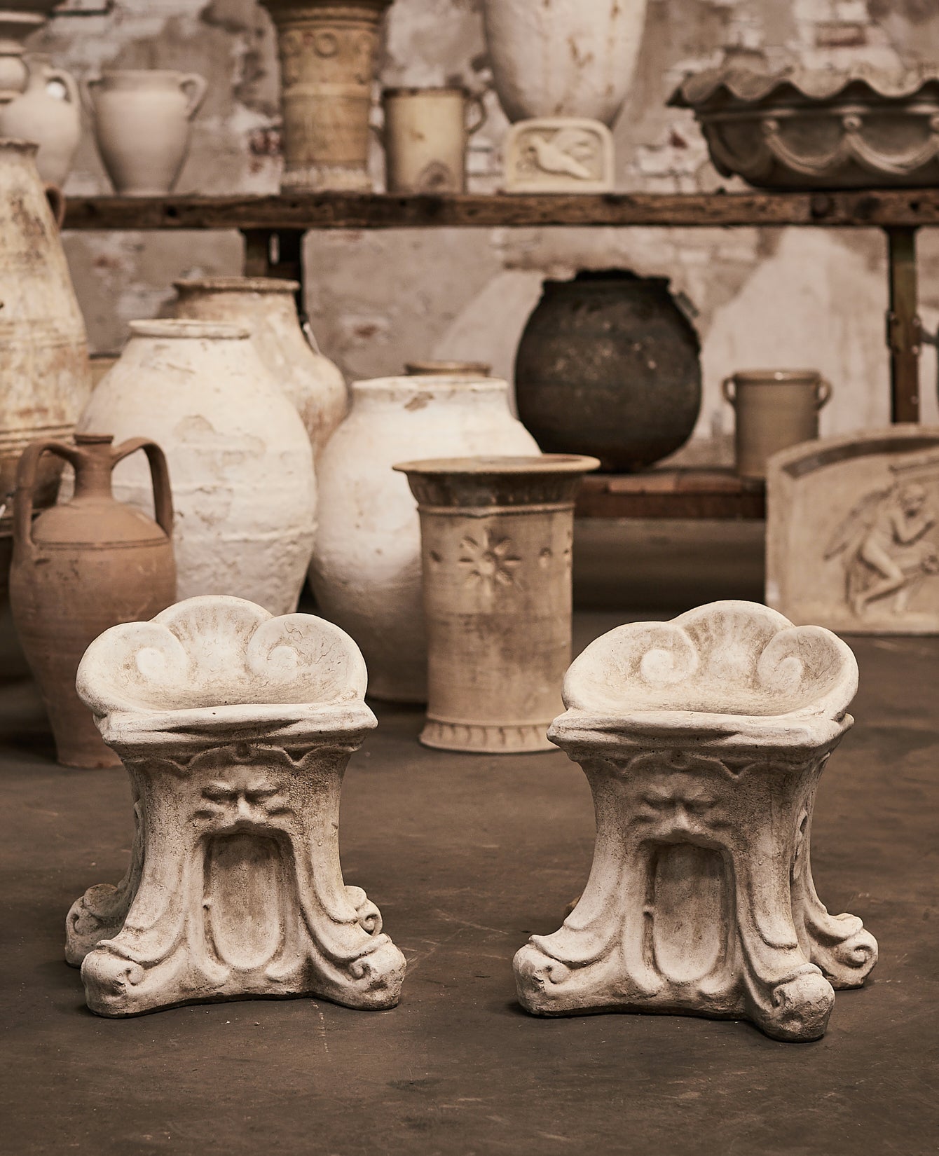 Reproduction Cast Garden Stool from Domestic made of Cement