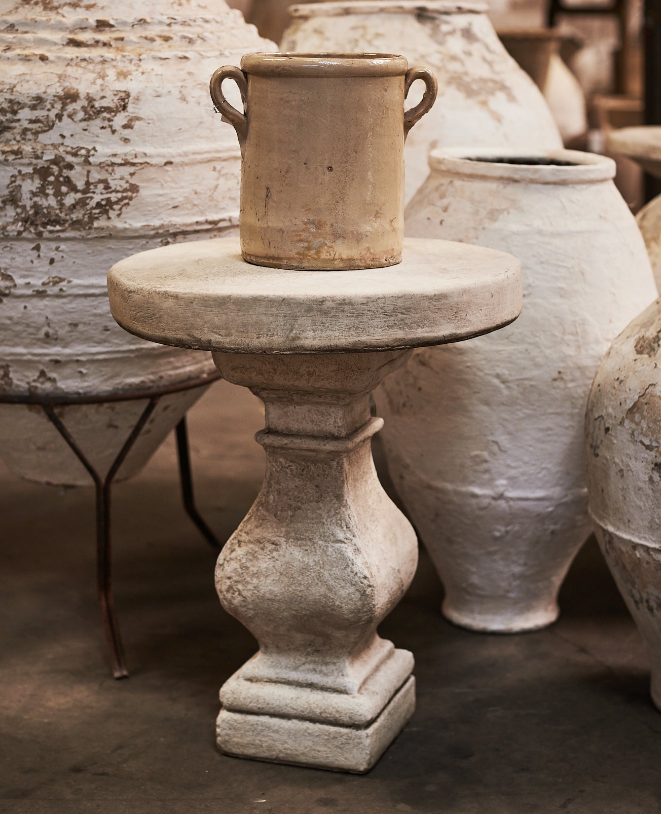 Reproduction Cast Side Table from Domestic made of Cement