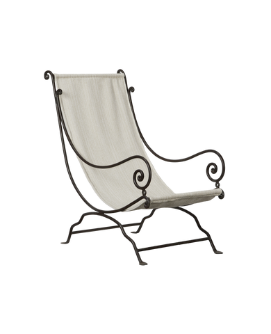 Designed Evermore Sling-Back Chair from India made of Iron & Outdoor Upholstery