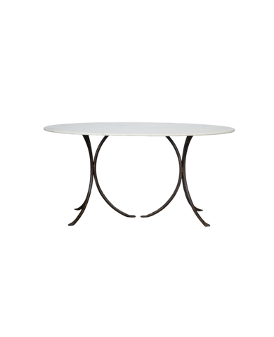 Designed L'Amour Marble Dining Table from India made of Iron & Weathered Marble
