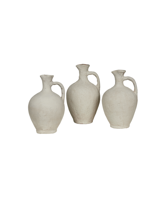 Pinch Neck Vase - Limewash