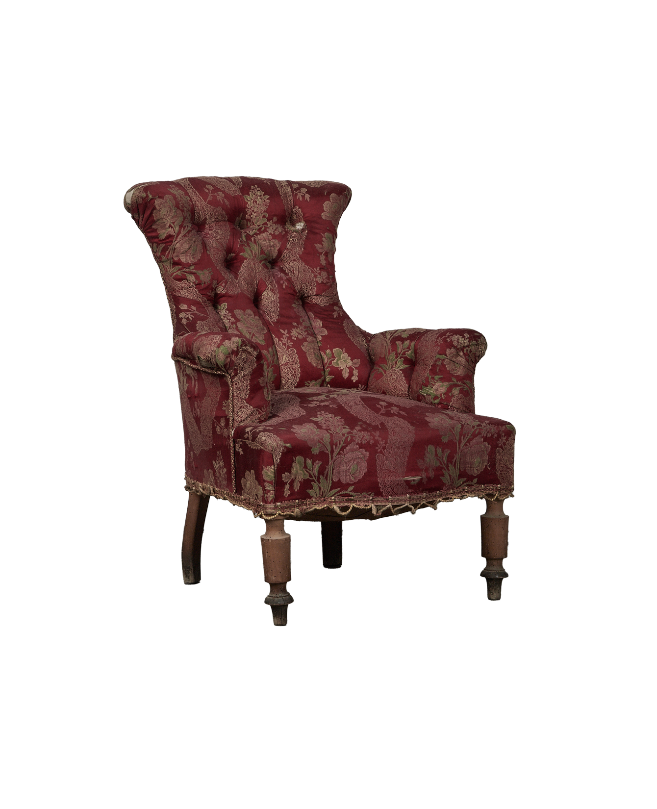 Vintage Floral Armchair - As Is from Italy made of Upholstery