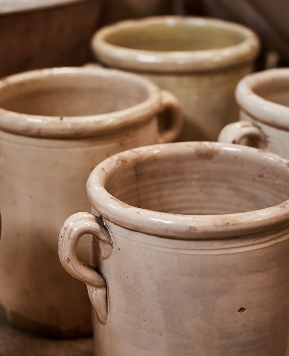 Puglia Handle Jar - Avorio Glaze