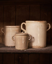 Puglia Handle Jar - Avorio Glaze
