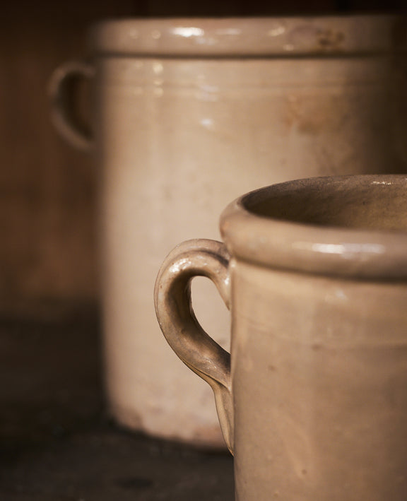 Puglia Handle Jar - Avorio Glaze