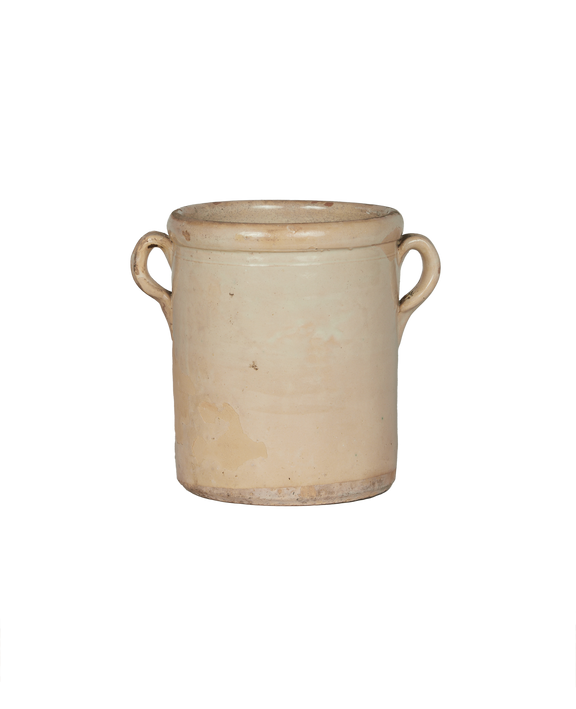 Puglia Handle Jar - Avorio Glaze