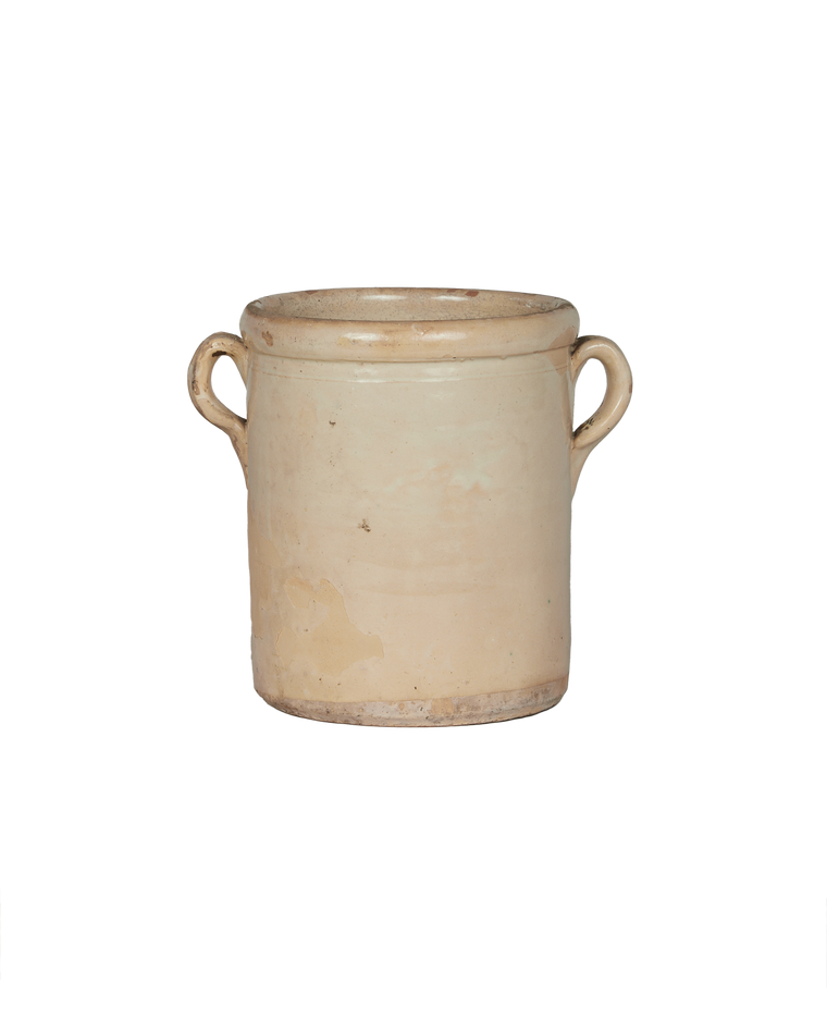 Puglia Handle Jar - Avorio Glaze