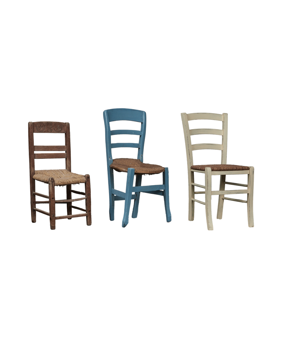 Vintage Rush Seat Chair - Assorted from Italy made of Wood