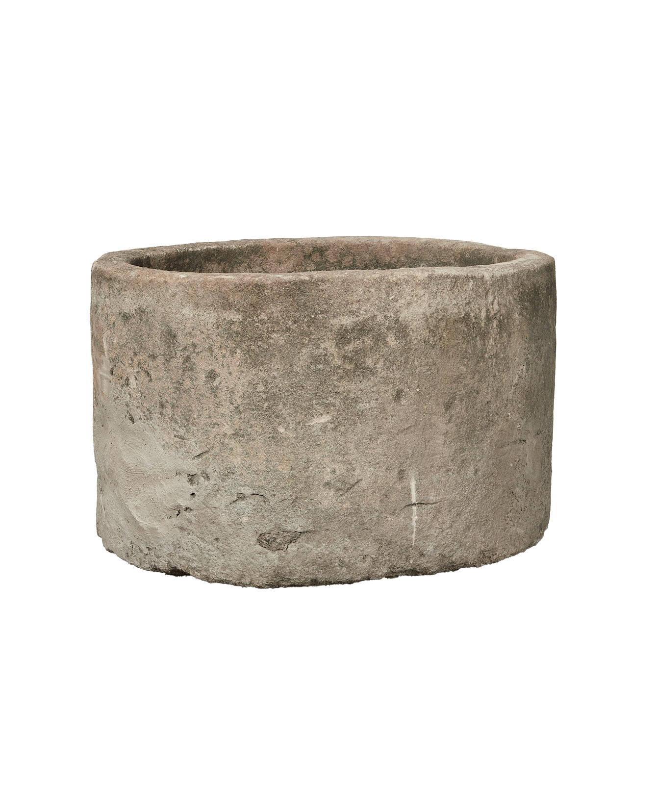 Vintage Limestone Trough - Round from Indonesia - Planters, Fountains, & Water Features