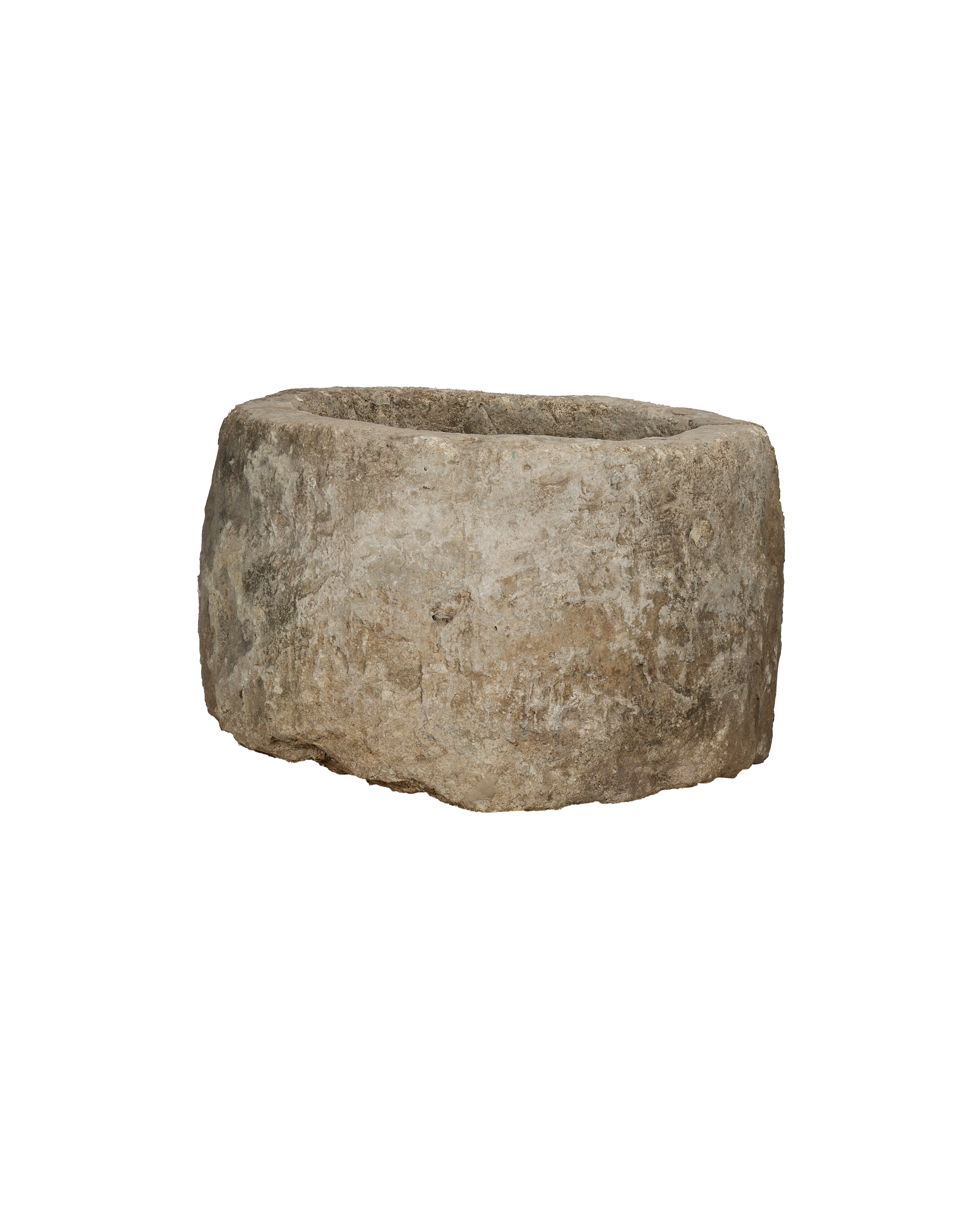 Vintage Limestone Trough - Round from Indonesia - Planters, Fountains, & Water Features